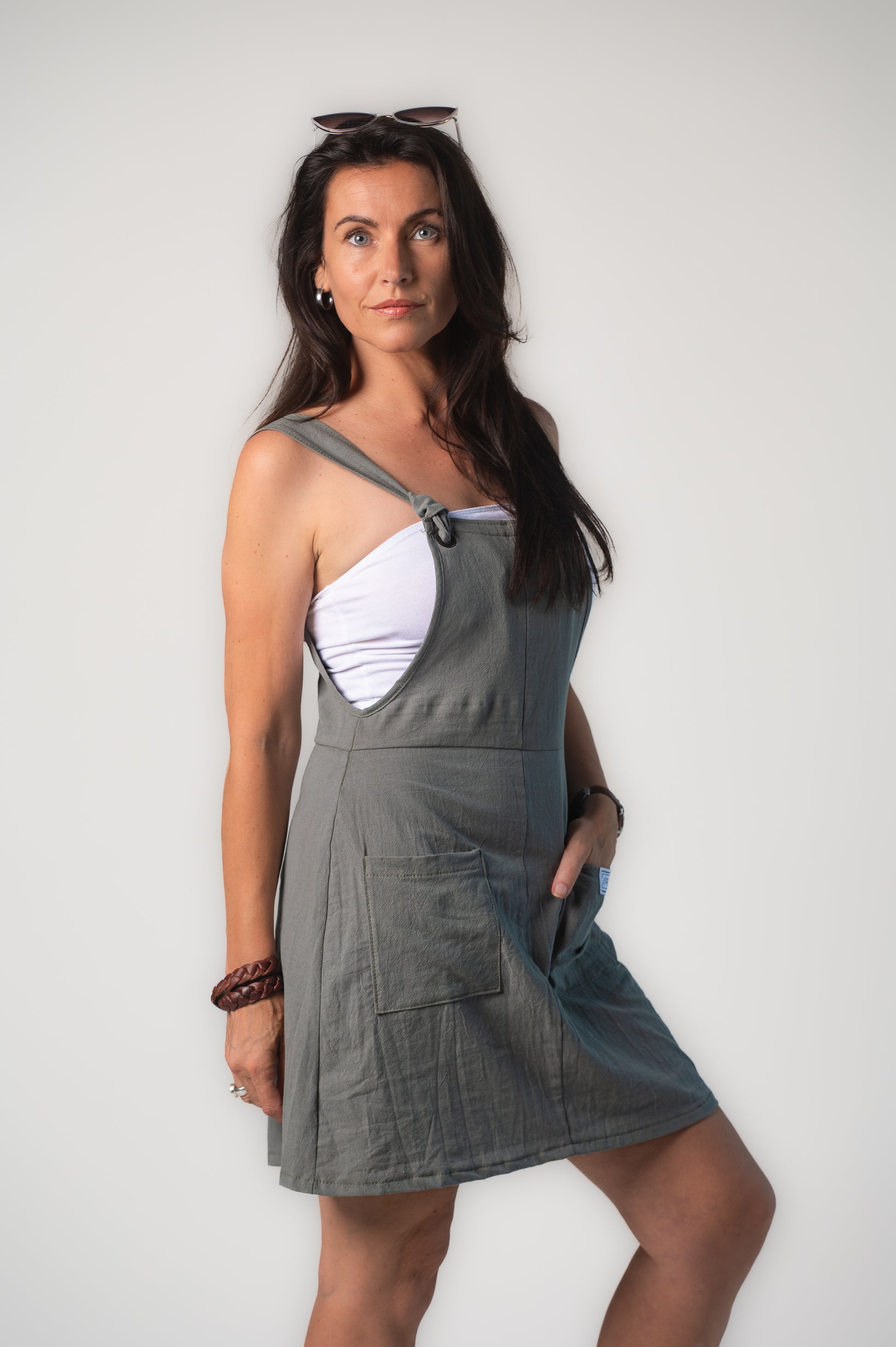 cotton dungaree dress Dungaree Dress in Cotton Gauze, for Babies